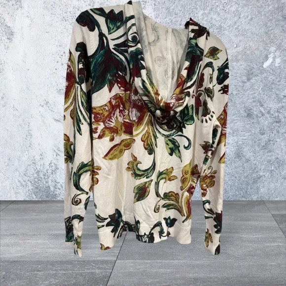 Soma Cream Floral Women's Hoodie - Picture 2 of 4